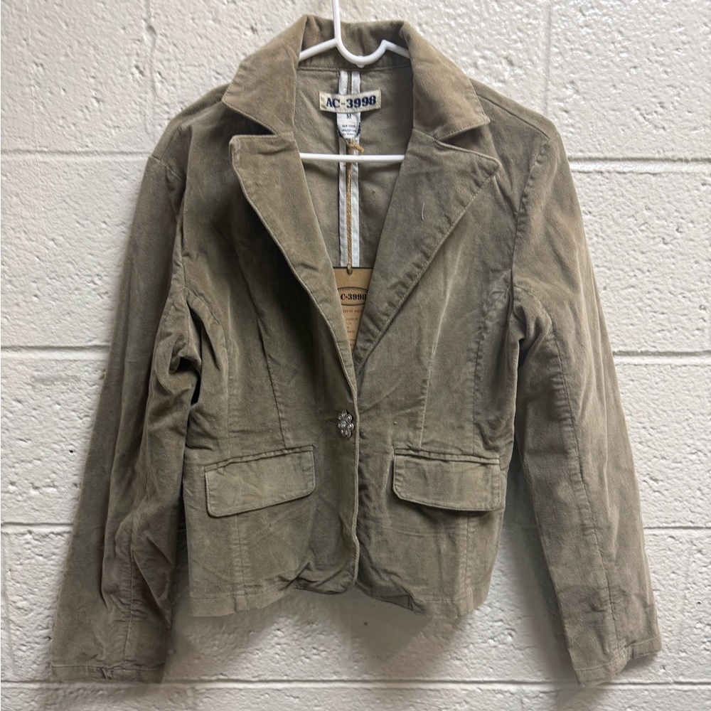 NWT AC-3998 Women’s Suede Blazer Medium Sage